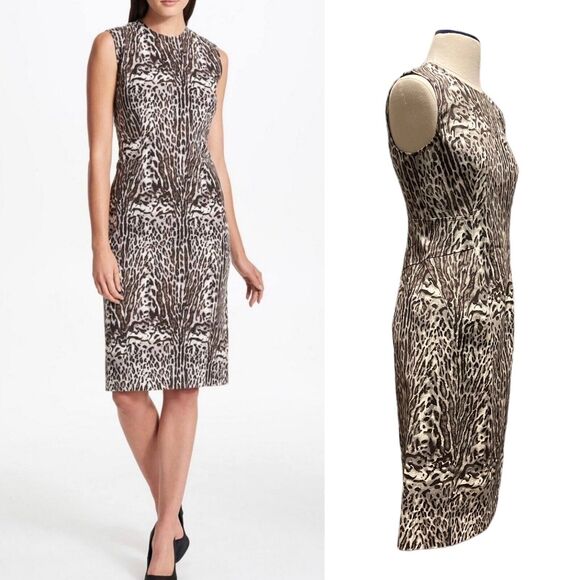 Donna Karan Animal Print Sleeveless Dress Size 2‎ Retail $165 - Picture 1 of 10